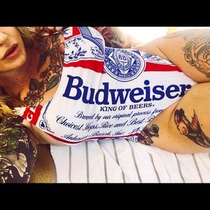 80s Vintage Budweiser One Piece BathingSuit